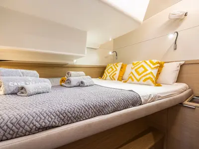 Cabin on DOLCIA, a Lagoon 51 catamaran at Lefkada, Greece
