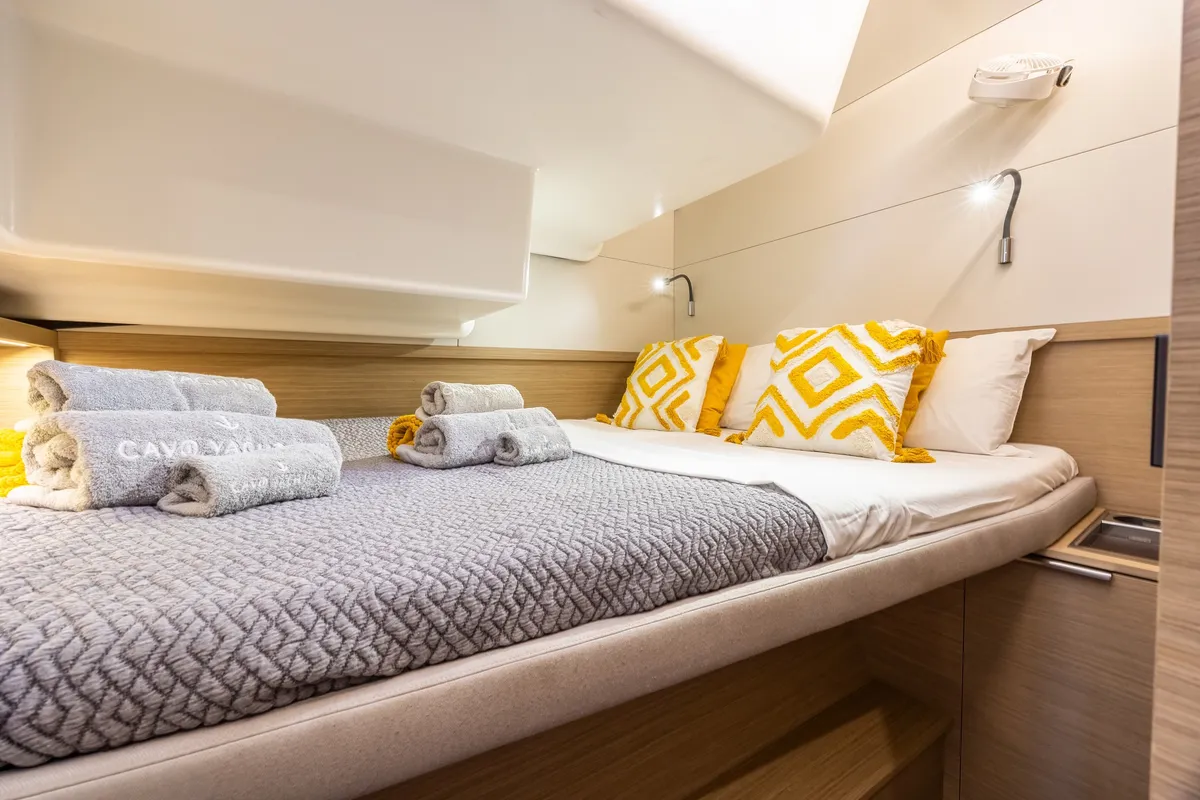 Cabin on DOLCIA, a Lagoon 51 catamaran at Lefkada, Greece