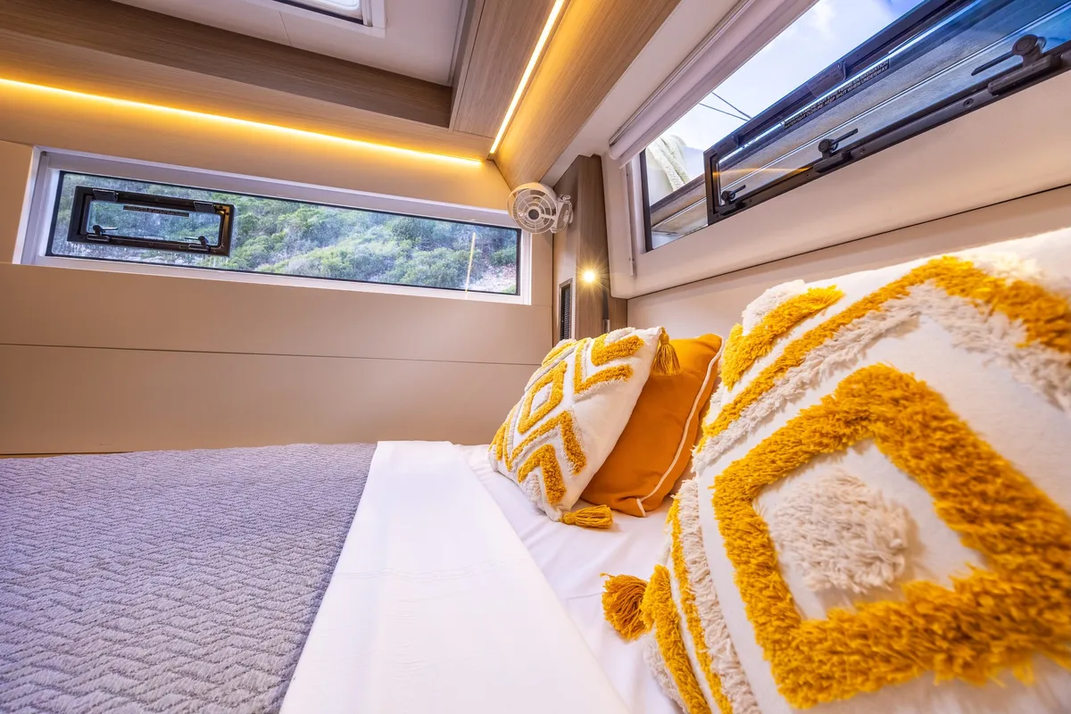 Cabin on DOLCIA, a Lagoon 51 catamaran at Lefkada, Greece