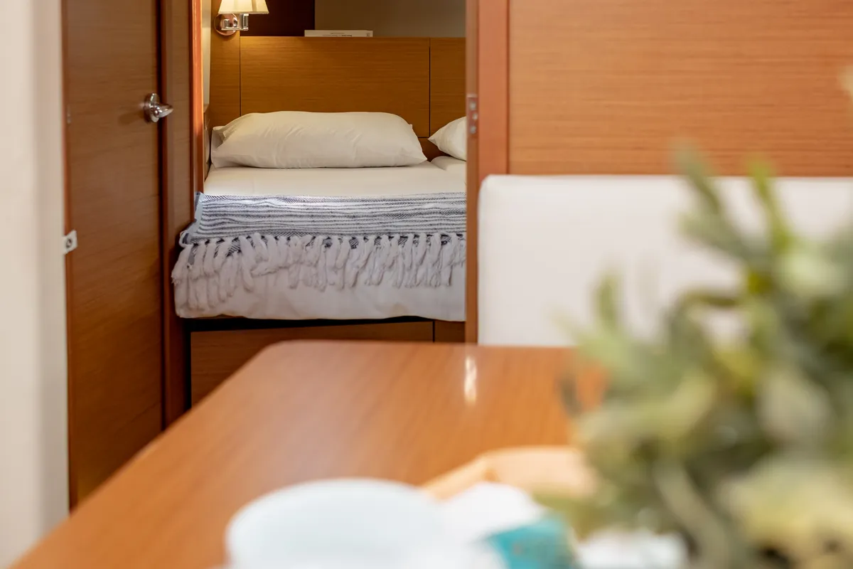 Cabin on Elcano, a Jeanneau Sun Odyssey 410 sailboat at Municipal Unit of Lefkada, Greece