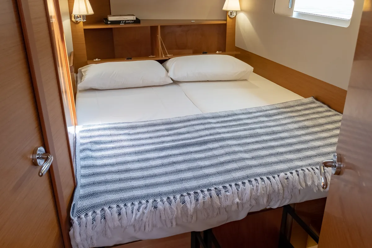 Cabin on Elcano, a Jeanneau Sun Odyssey 410 sailboat at Municipal Unit of Lefkada, Greece
