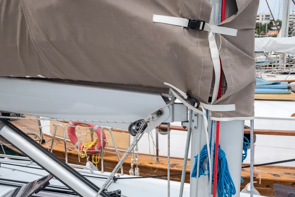 Elcano, a Jeanneau Sun Odyssey 410 sailboat at Municipal Unit of Lefkada, Greece