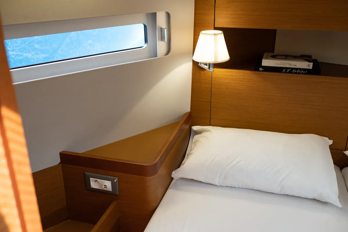 Cabin on Elcano, a Jeanneau Sun Odyssey 410 sailboat at Municipal Unit of Lefkada, Greece