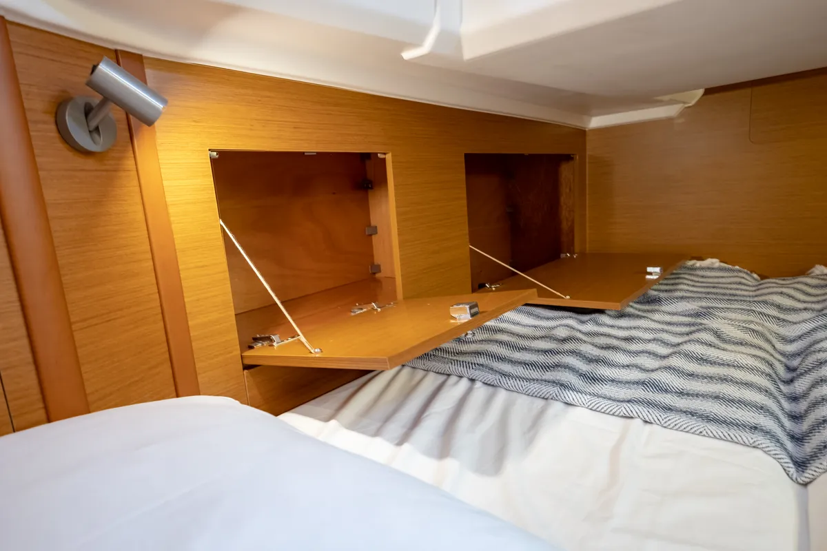 Cabin on Elcano, a Jeanneau Sun Odyssey 410 sailboat at Municipal Unit of Lefkada, Greece