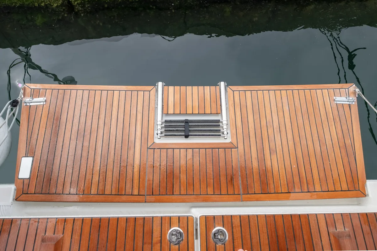 Deck of Elcano, a Jeanneau Sun Odyssey 410 sailboat at Municipal Unit of Lefkada, Greece