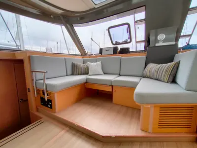 Salon of Master Yoda, a Nautitech 40 Open catamaran at Punat, Croatia