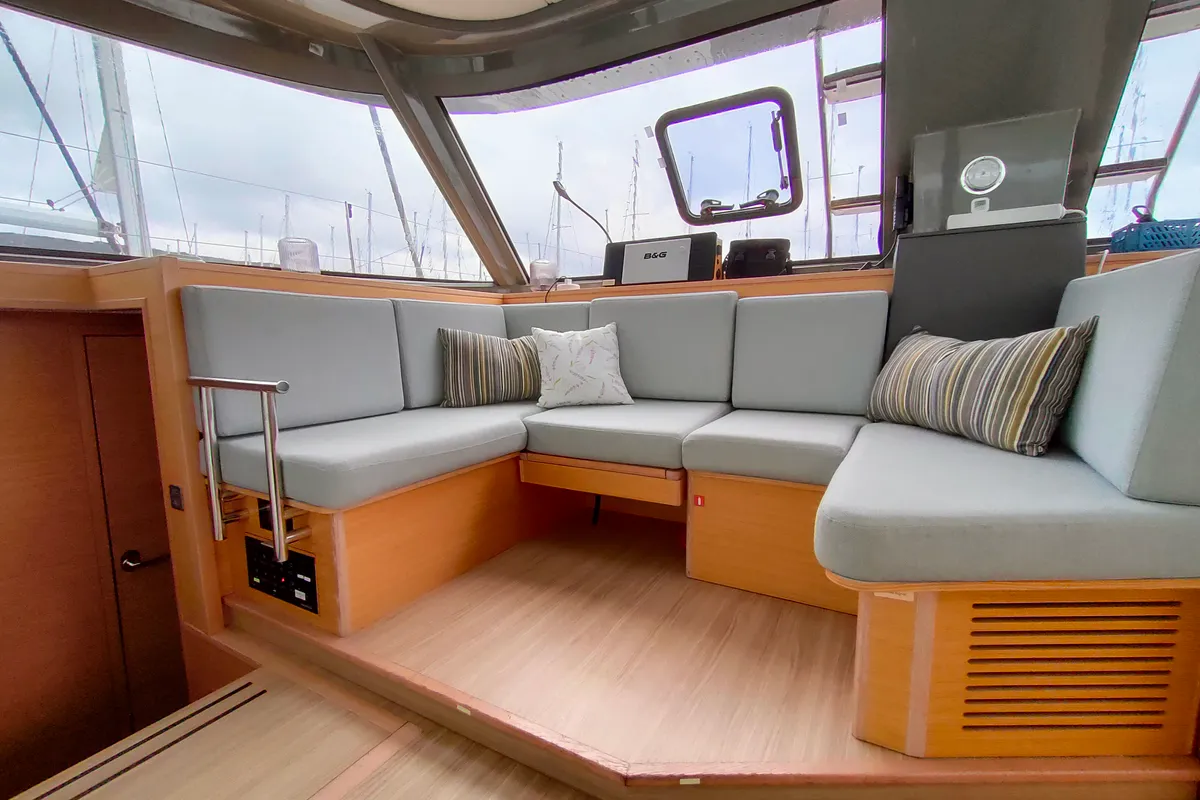 Salon of Master Yoda, a Nautitech 40 Open catamaran at Punat, Croatia