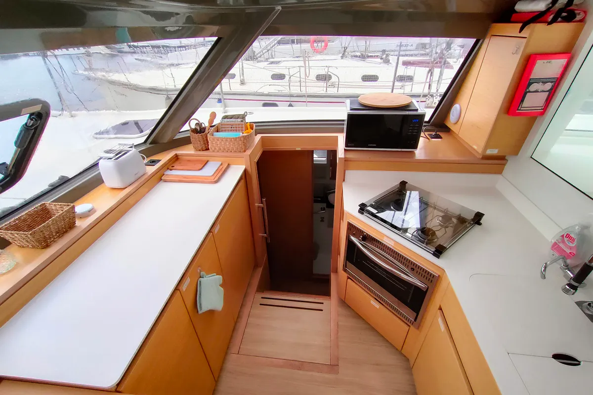 Galley of Master Yoda, a Nautitech 40 Open catamaran at Punat, Croatia