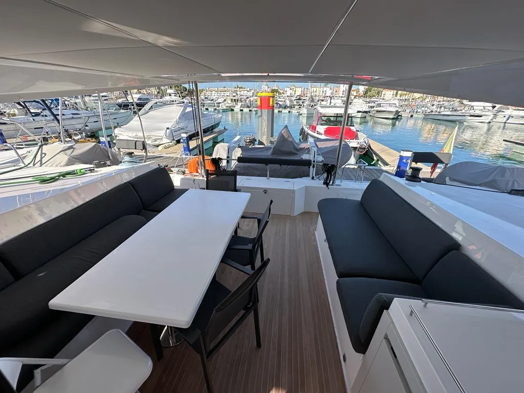 Deck of Master Yoda, a Nautitech 40 Open catamaran at Punat, Croatia