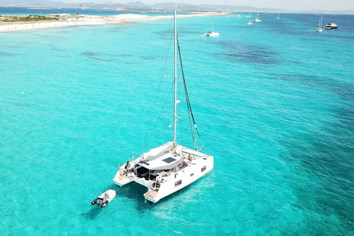 Exterior view of Master Yoda, a Nautitech 40 Open catamaran at Punat, Croatia