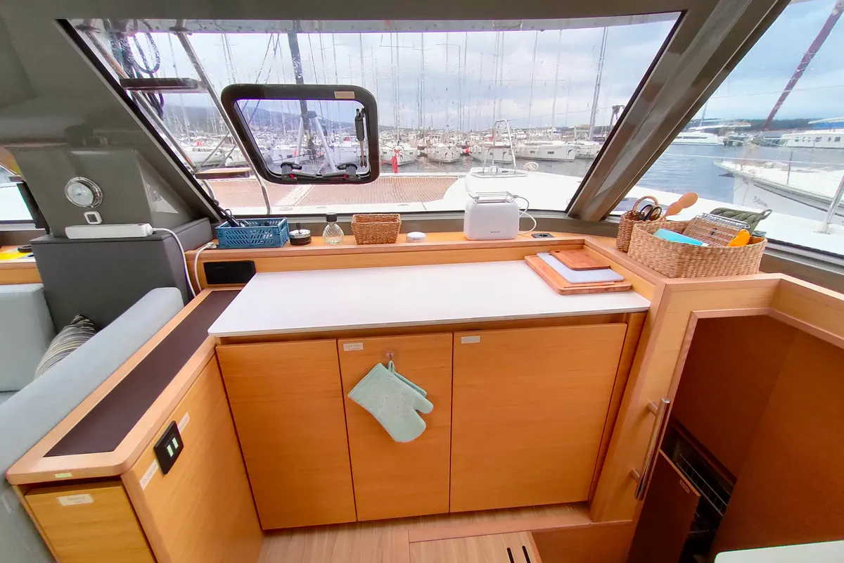 Galley of Master Yoda, a Nautitech 40 Open catamaran at Punat, Croatia