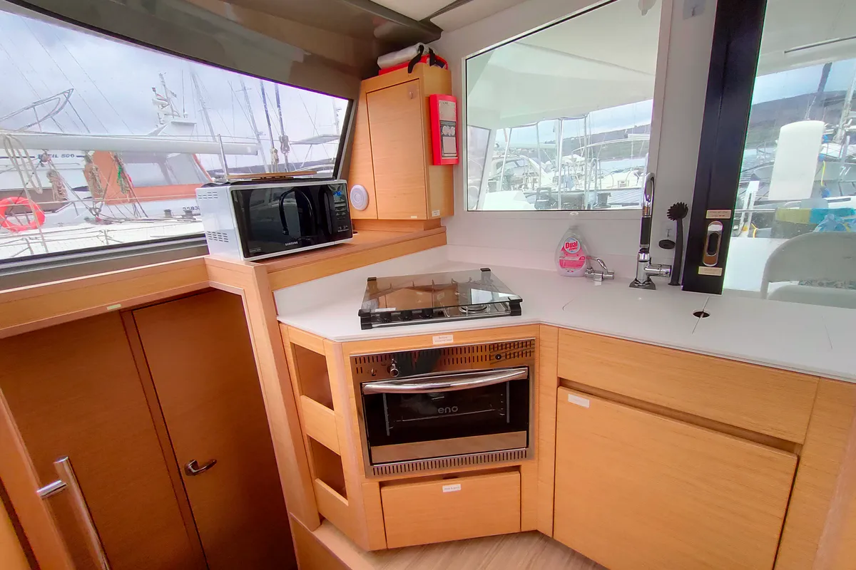 Galley of Master Yoda, a Nautitech 40 Open catamaran at Punat, Croatia