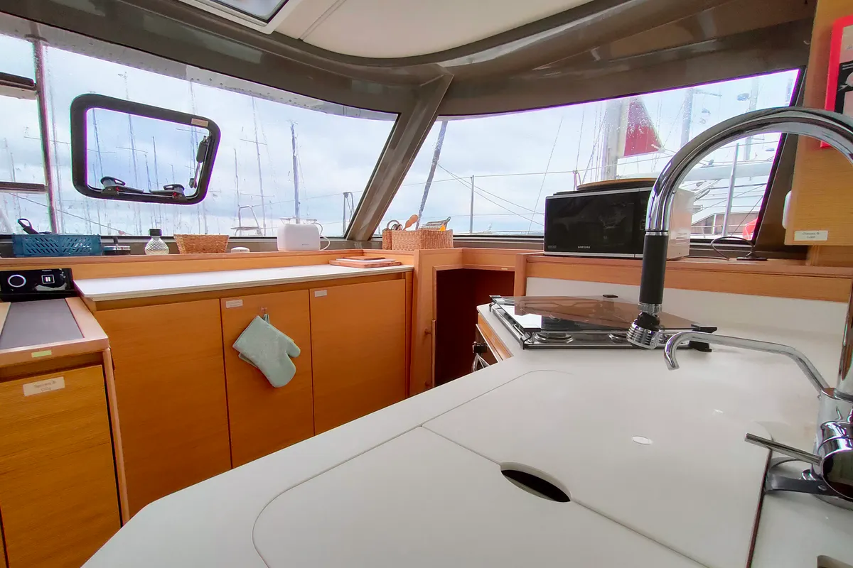 Galley of Master Yoda, a Nautitech 40 Open catamaran at Punat, Croatia