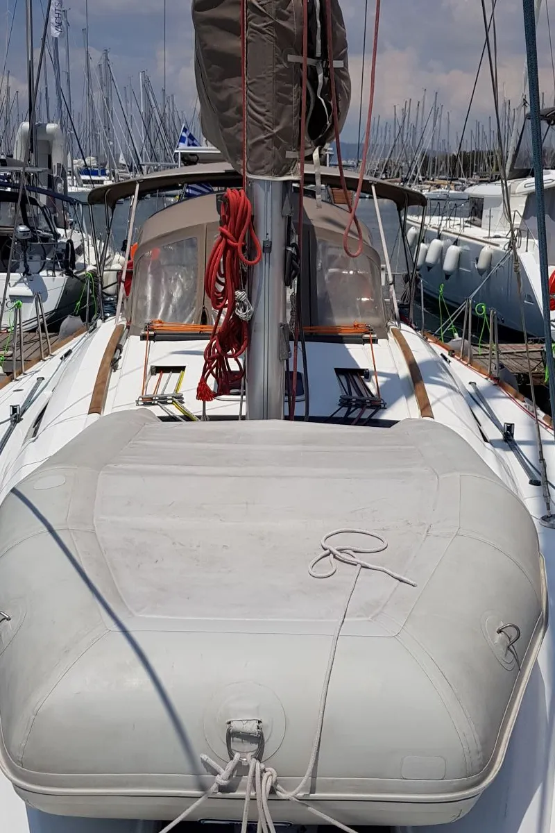 Deck of Sifnos 46.1, a Beneteau Oceanis 46 sailboat at Athens, Greece