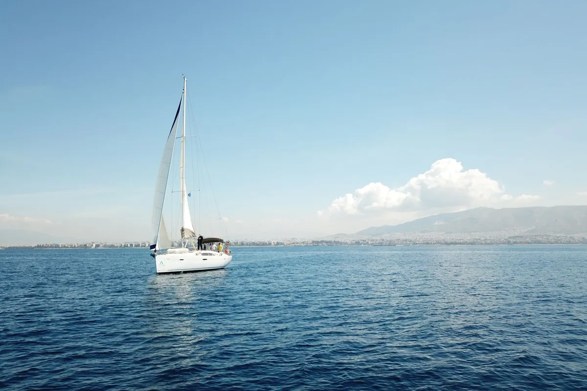 Exterior view of Sifnos 46.1, a Beneteau Oceanis 46 sailboat at Athens, Greece