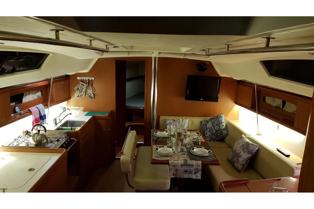 Salon of Sifnos 46.1, a Beneteau Oceanis 46 sailboat at Athens, Greece
