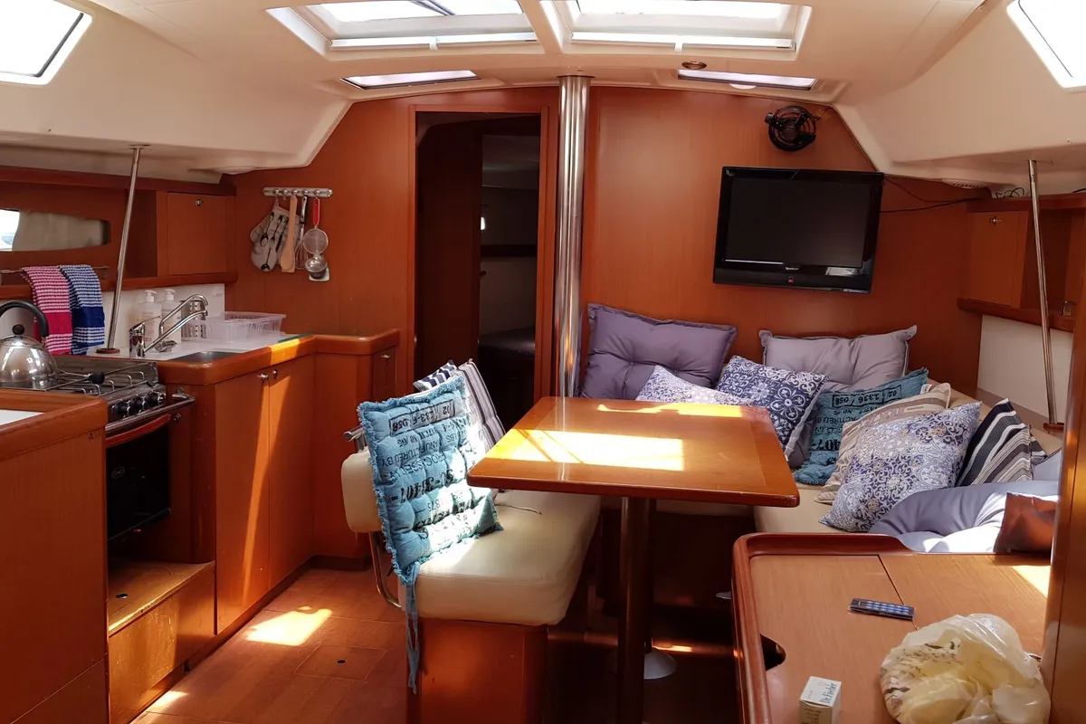 Salon of Sifnos 46.1, a Beneteau Oceanis 46 sailboat at Athens, Greece