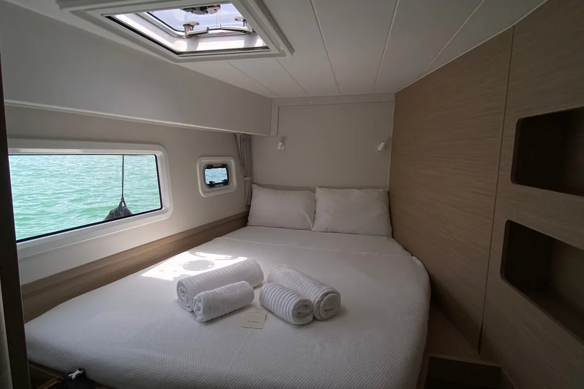 Cabin on Mare, a Lagoon 42 catamaran at Marmaris, Turkey