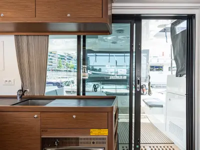Galley of Idal, a Lagoon 42 catamaran at Municipal Unit of Lefkada, Greece