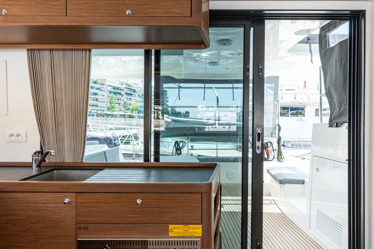 Galley of Idal, a Lagoon 42 catamaran at Municipal Unit of Lefkada, Greece