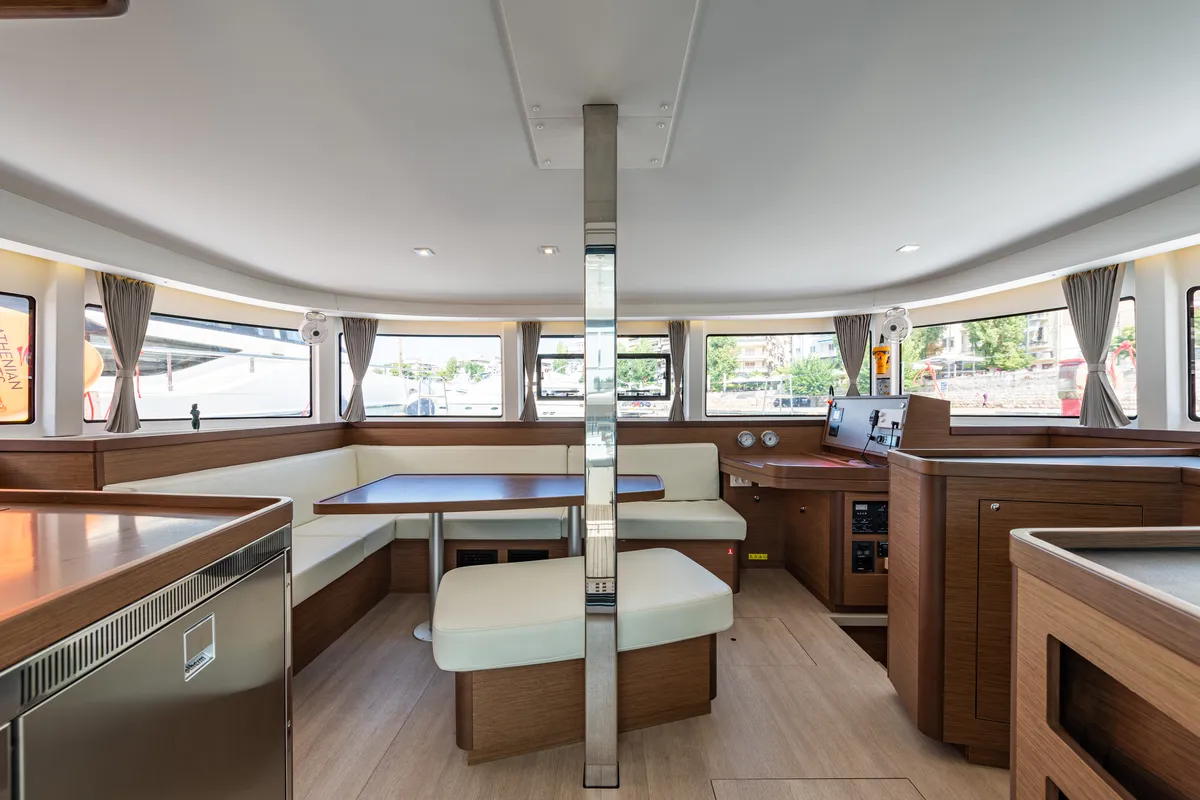 Salon of Idal, a Lagoon 42 catamaran at Municipal Unit of Lefkada, Greece