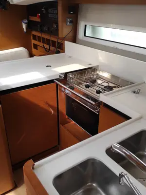 Alboran Caipiroska (Radazul), a Jeanneau Sun Odyssey 440 sailboat at El Rosario, Spain