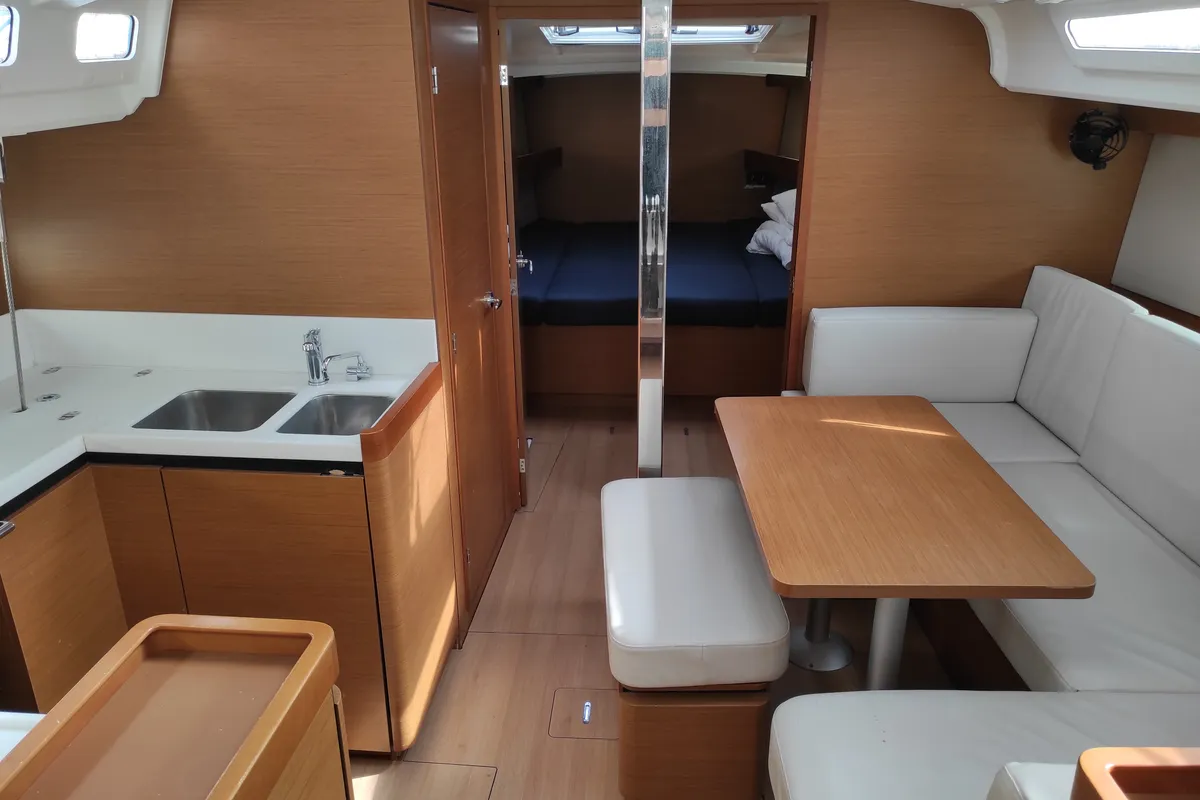 Alboran Caipiroska (Radazul), a Jeanneau Sun Odyssey 440 sailboat at El Rosario, Spain