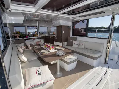 Deck of Day Dream, a Bali Catspace catamaran at Grad Pula, Croatia