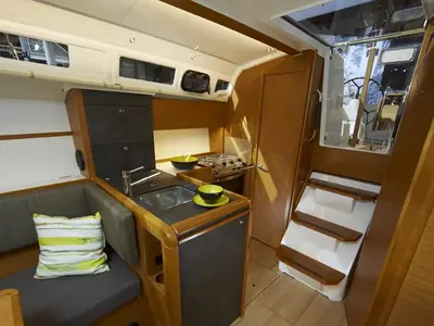 Galley of Sunsail 34- 2/1 Classic, a Jeanneau Sun Odyssey 349 sailboat at Municipal Unit of Lefkada, Greece