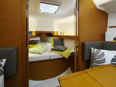Cabin on Sunsail 34- 2/1 Classic, a Jeanneau Sun Odyssey 349 sailboat at Municipal Unit of Lefkada, Greece