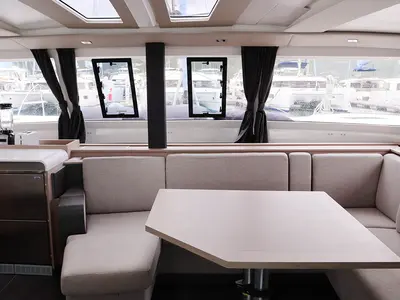 Salon of Instigator, a Fountaine Pajot Tanna 47 catamaran at Road Town, British Virgin Islands