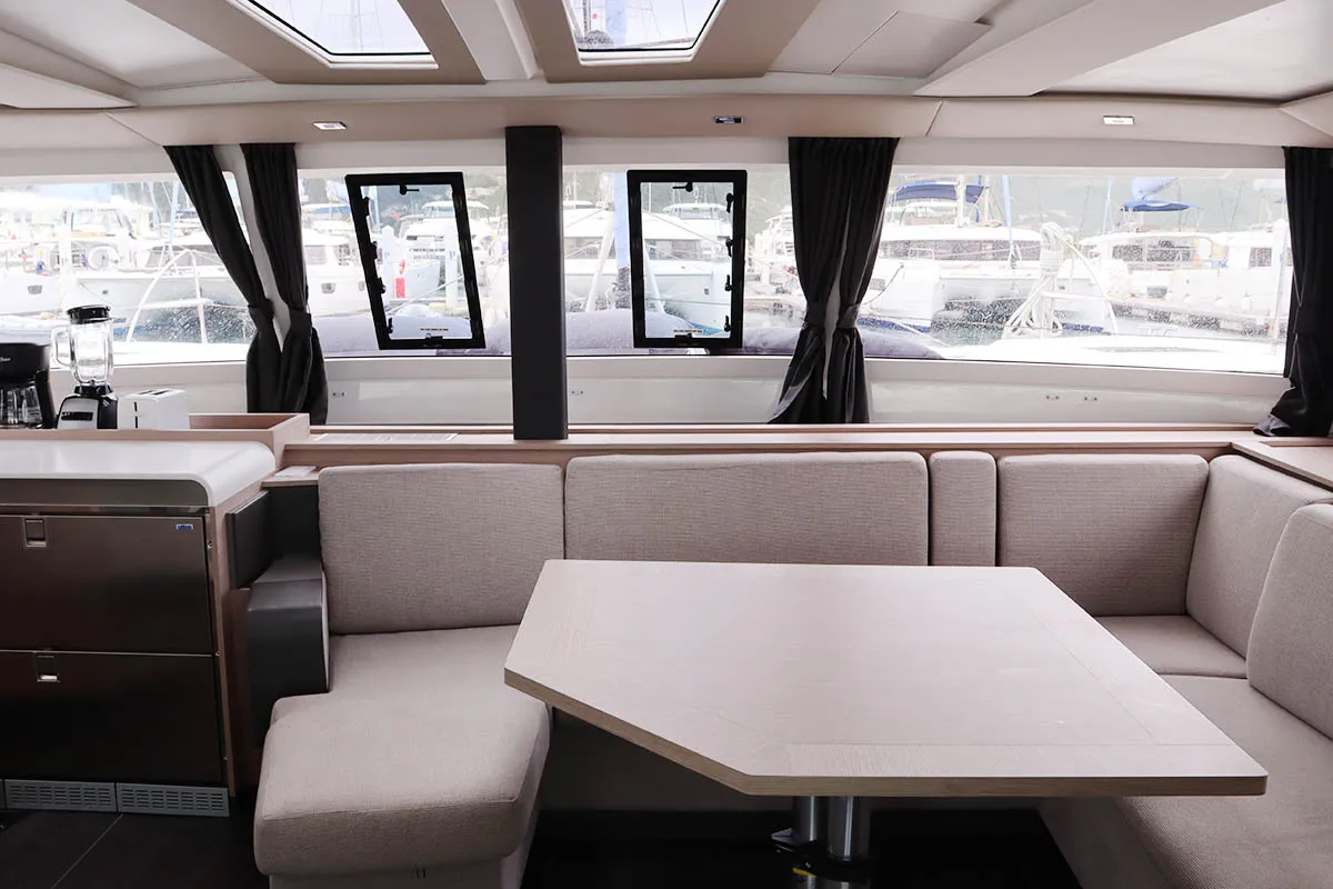 Salon of Instigator, a Fountaine Pajot Tanna 47 catamaran at Road Town, British Virgin Islands