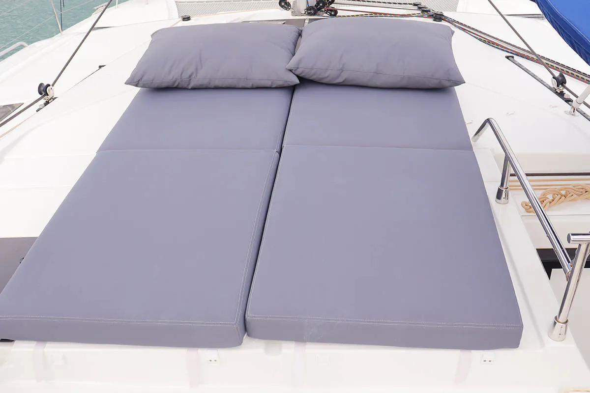 Deck of Instigator, a Fountaine Pajot Tanna 47 catamaran at Road Town, British Virgin Islands