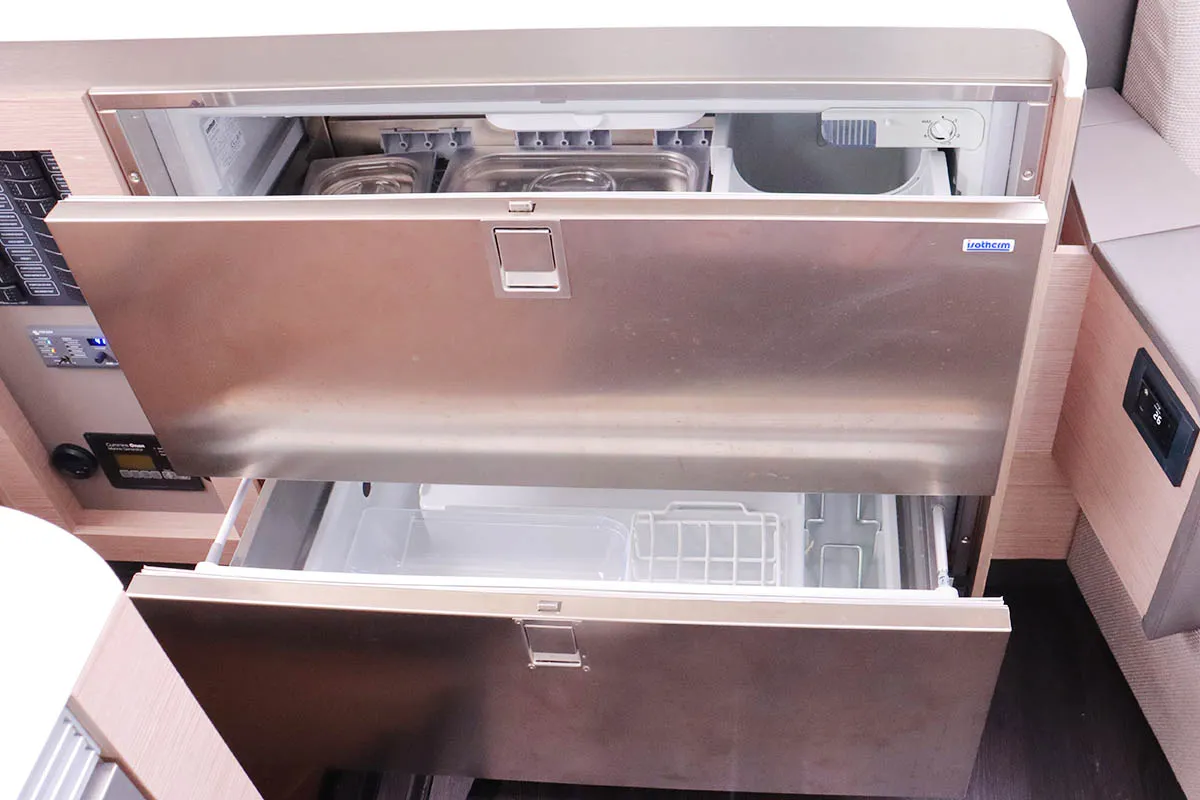 Galley of Instigator, a Fountaine Pajot Tanna 47 catamaran at Road Town, British Virgin Islands