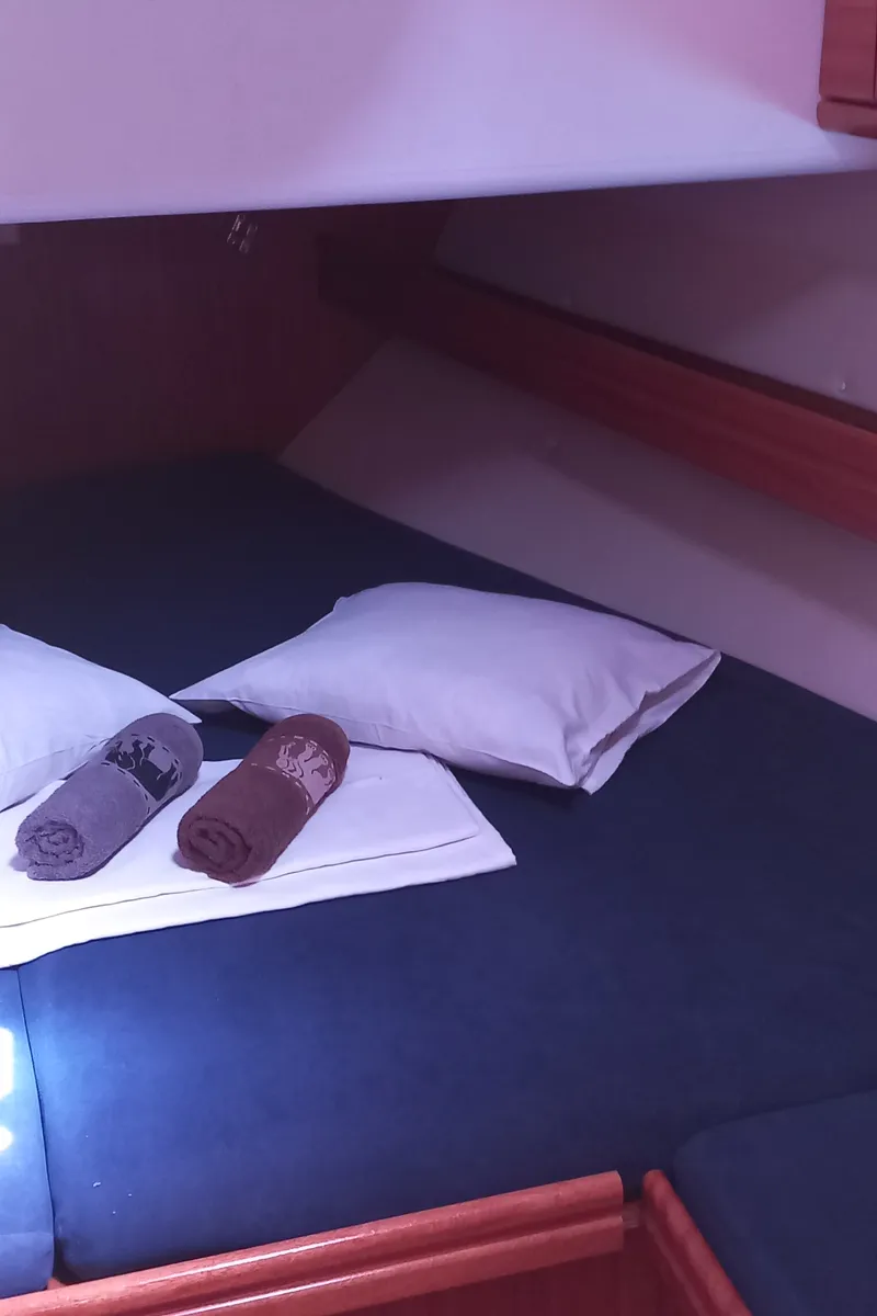 Cabin on Eowyn G, a Bavaria 39 Cruiser sailboat at Grad Trogir, Croatia