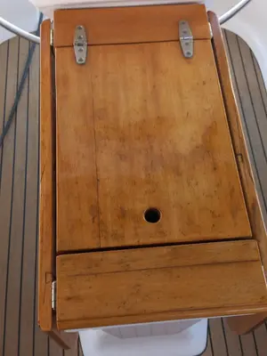 Deck of Eowyn G, a Bavaria 39 Cruiser sailboat at Grad Trogir, Croatia