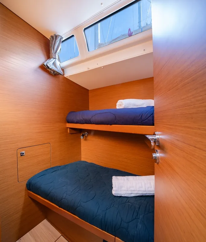 Cabin on Juicy Lucy, a Jeanneau Sun Odyssey 519 sailboat at Municipal Unit of Nea Peramos, Greece