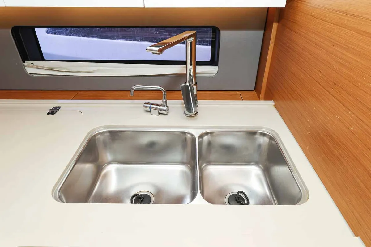 Galley of Kaylani, a Dufour 41 sailboat at Jezera, Croatia