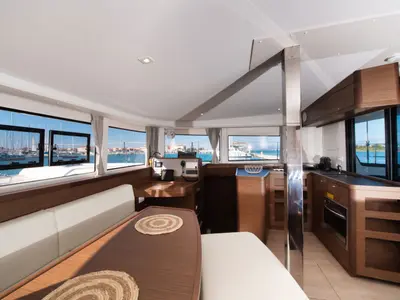 Salon of Premium, a Lagoon 42 catamaran at Municipal Unit of Lefkada, Greece