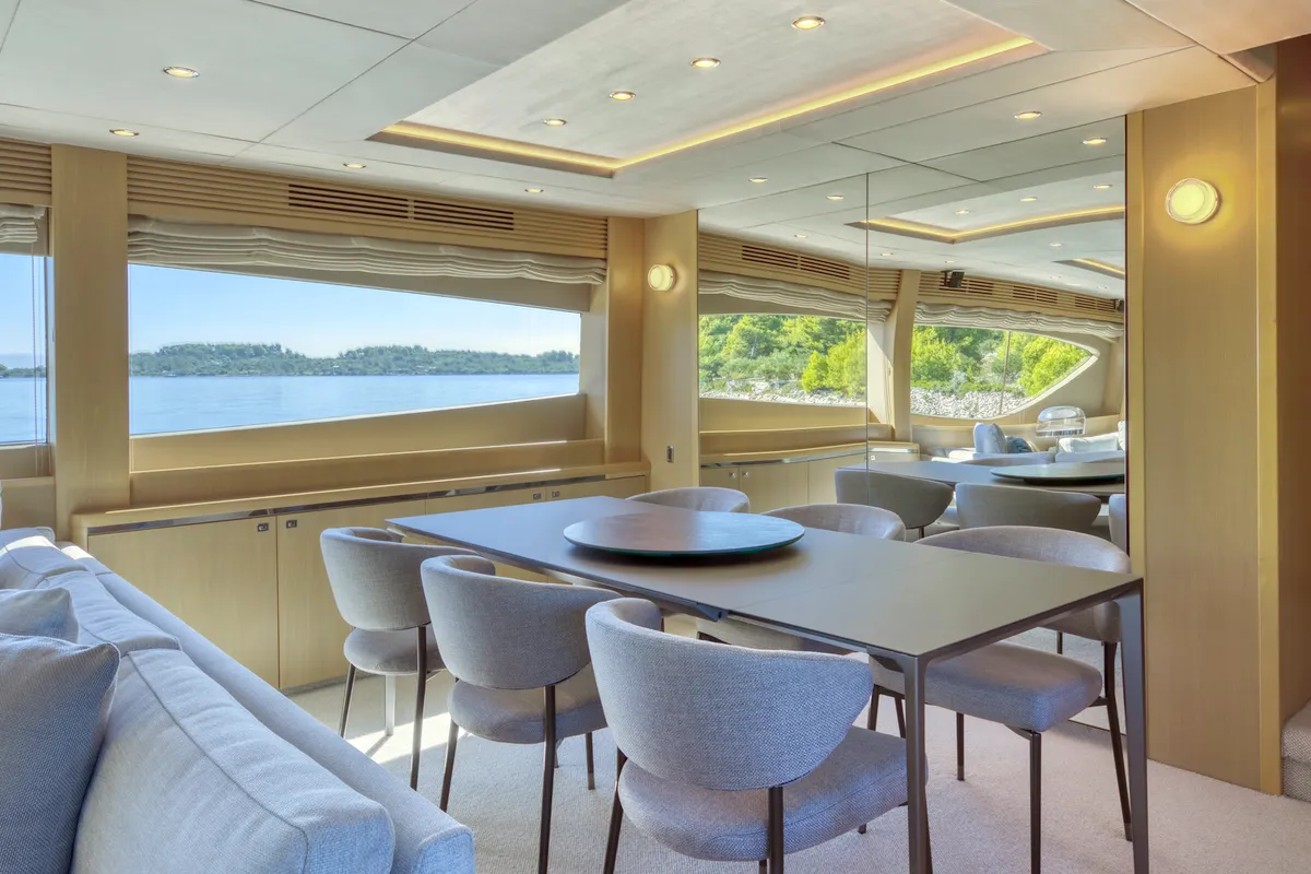 Salon of Insieme, a Princess 85 motor yacht at Grad Trogir, Croatia