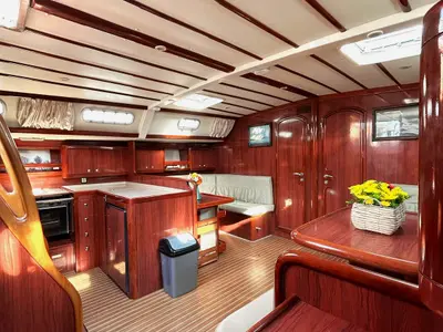 Galley of OSY VI, a Ocean Star 56.1 sailboat at Athens, Greece