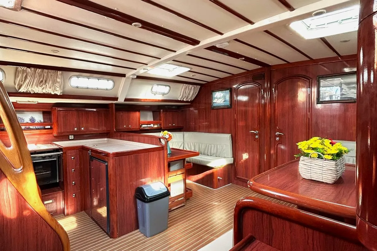 Galley of OSY VI, a Ocean Star 56.1 sailboat at Athens, Greece