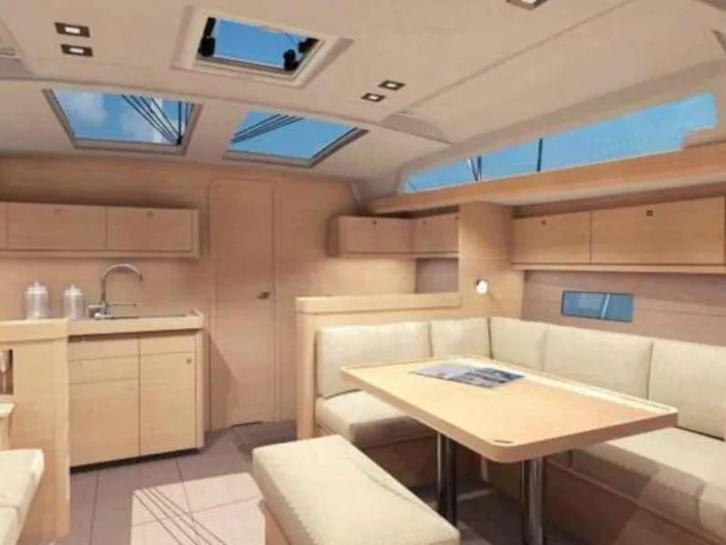 Salon of Gerry, a Dufour 460 Grand Large sailboat at Kalkara, Malta
