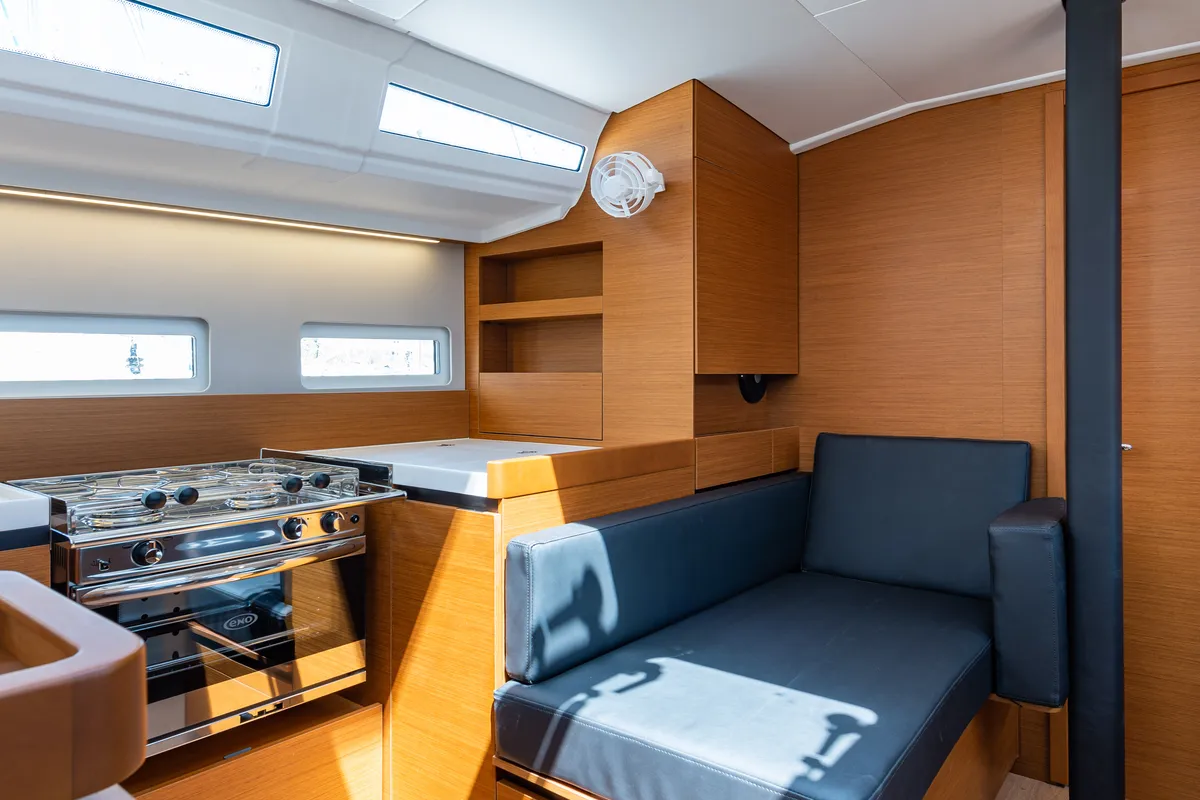 Galley of Martha, a Jeanneau Sun Odyssey 410 sailboat at Municipal Unit of Lefkada, Greece