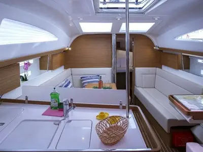 Galley of Google, a Elan Impression 40 sailboat at Grad Trogir, Croatia