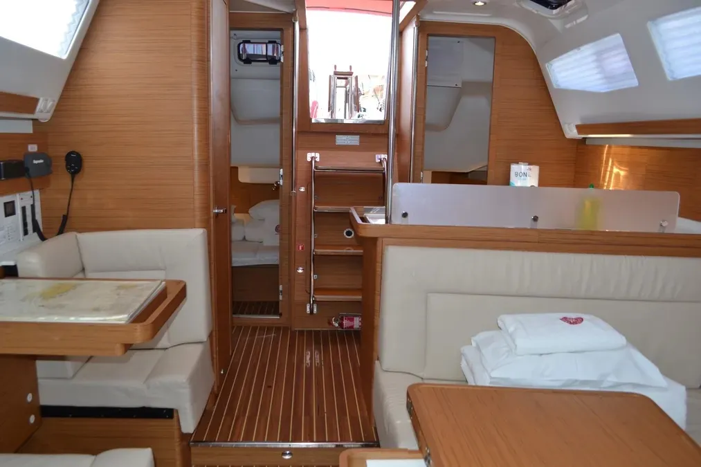 Salon of Google, a Elan Impression 40 sailboat at Grad Trogir, Croatia