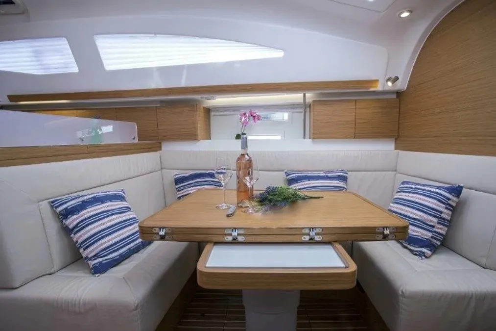 Salon of Google, a Elan Impression 40 sailboat at Grad Trogir, Croatia