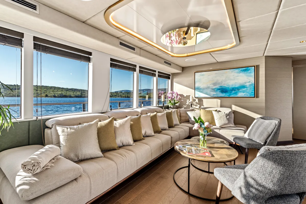 Salon of Anima Maris, a Gulet Luxury Sailing Yacht sailboat at Split, Croatia