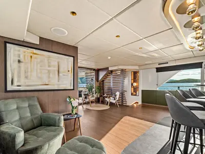 Salon of Anima Maris, a Gulet Luxury Sailing Yacht sailboat at Split, Croatia