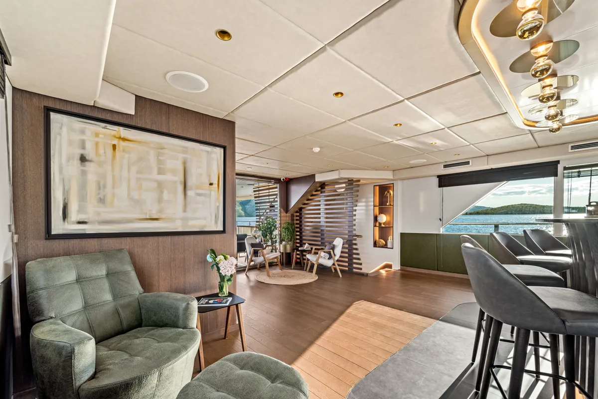 Salon of Anima Maris, a Gulet Luxury Sailing Yacht sailboat at Split, Croatia